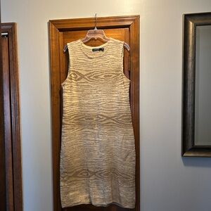 Ralph Lauren Textured Beige knee length Dress